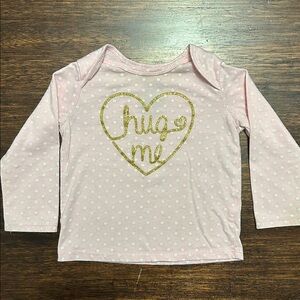 Healthtex Pink Baby Shirt with Gold Heart Design